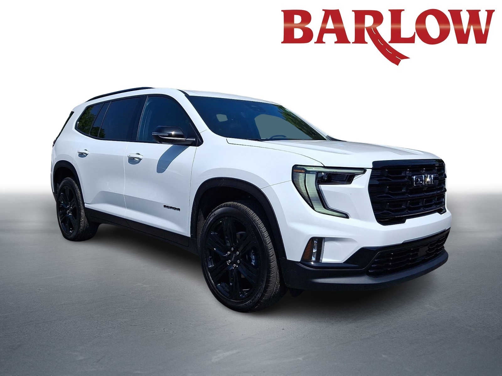 2026 GMC Acadia Elevation in Summit White — front three-quarter view