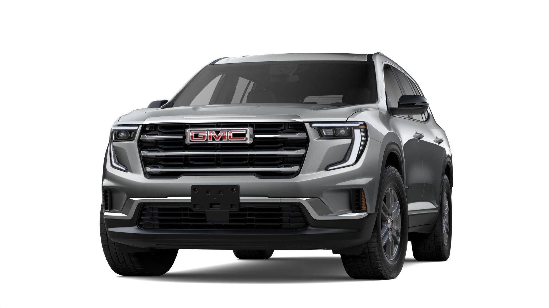 2026 GMC Acadia Elevation in Sterling Metallic — front three-quarter view