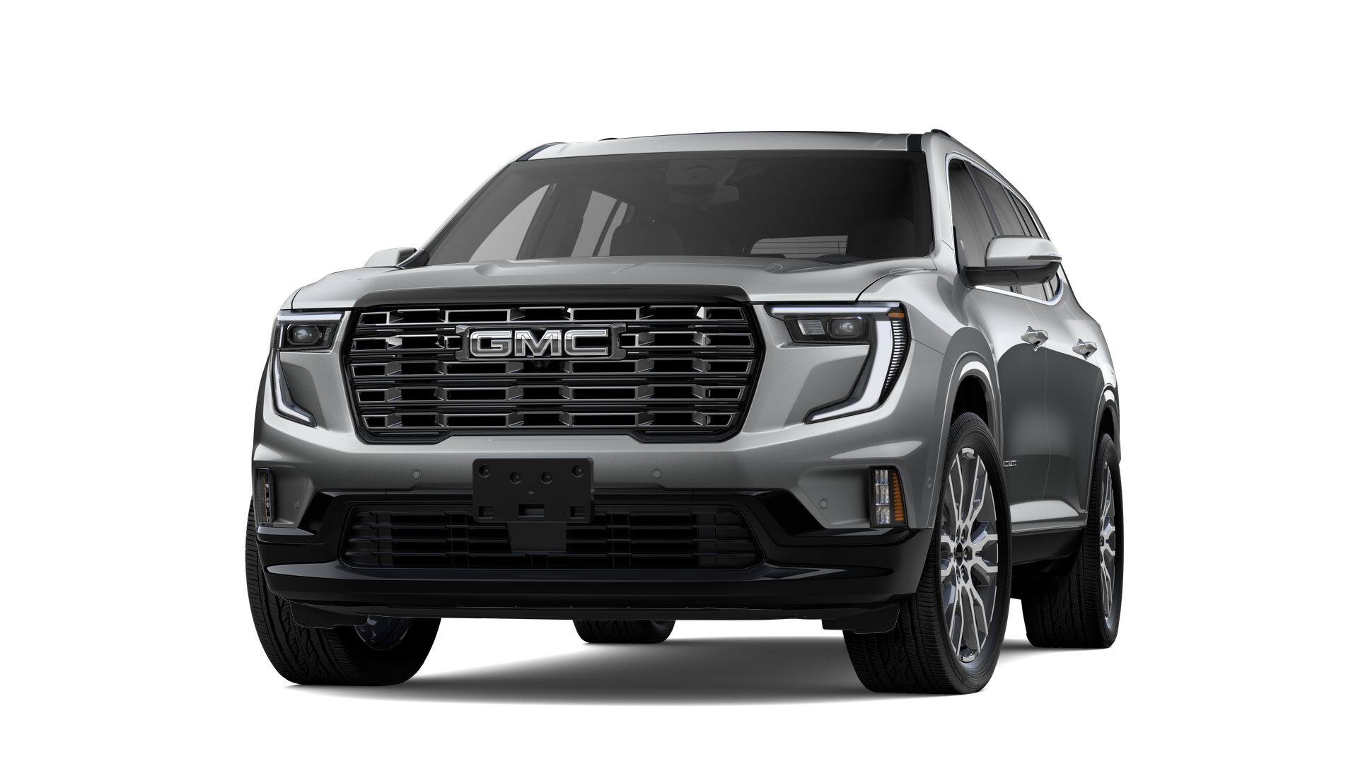 2026 GMC Acadia Denali Ultimate in Sterling Metallic — front three-quarter view