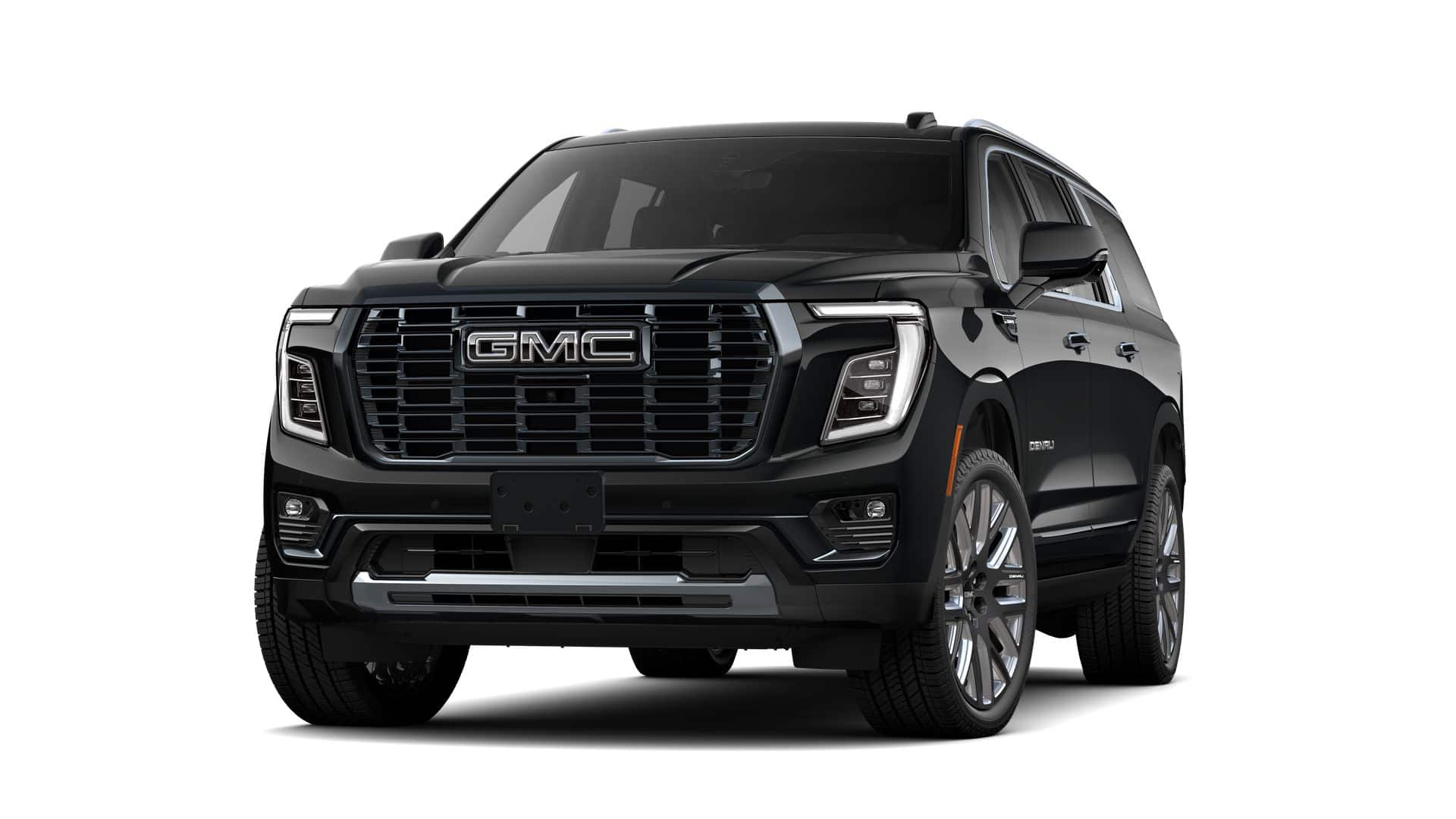 2026 GMC Yukon XL Denali Ultimate in Onyx Black — front three-quarter view
