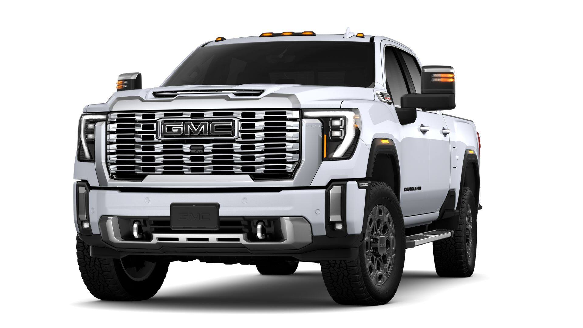 2026 GMC Sierra 2500 HD Denali in Glacier White Tricoat — front three-quarter view