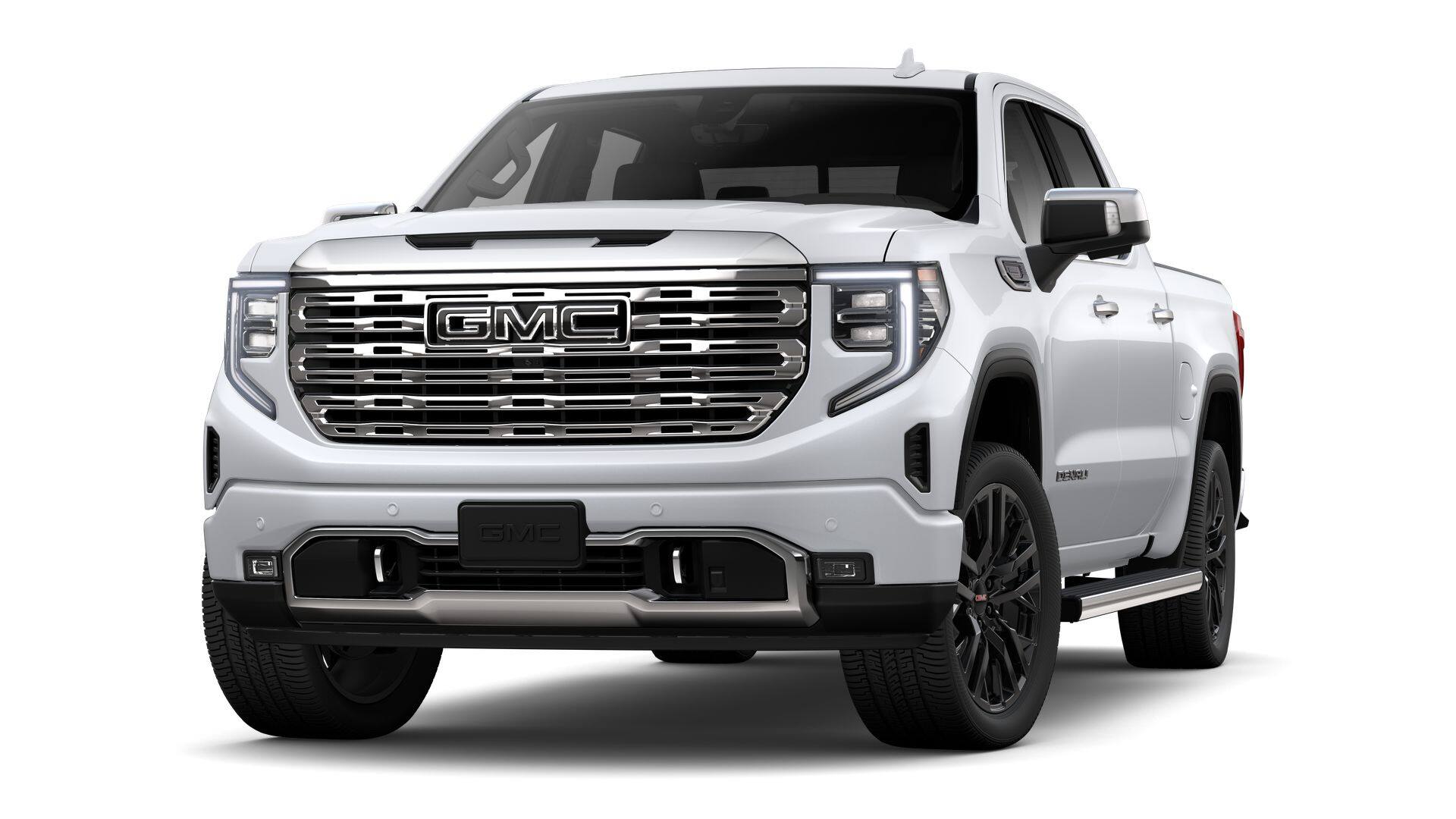 2026 GMC Sierra 1500 Denali in Glacier White Tricoat — front three-quarter view